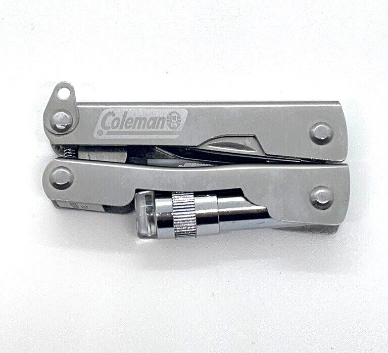 Coleman Mini Multi-Tool Lot Of 3 Pliers Knife Scissors Flashlight Camping EDC