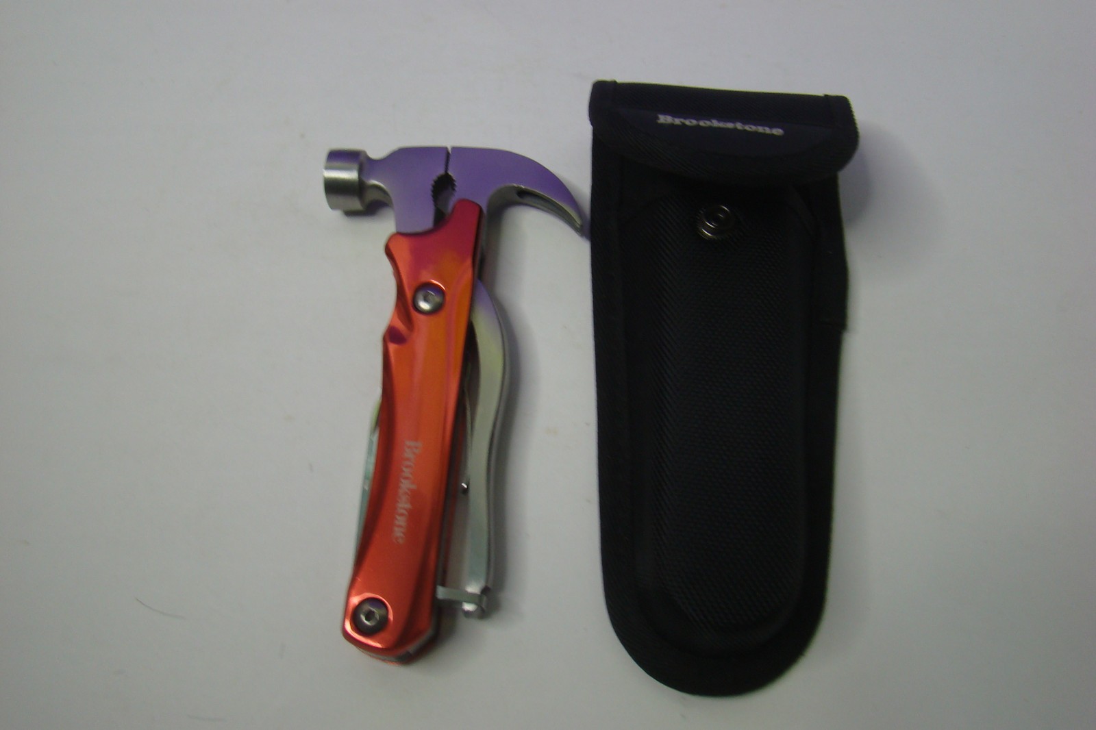 Brookstone 10-in-1 hammer multitool, high strength stainless steel, nylon pouch
