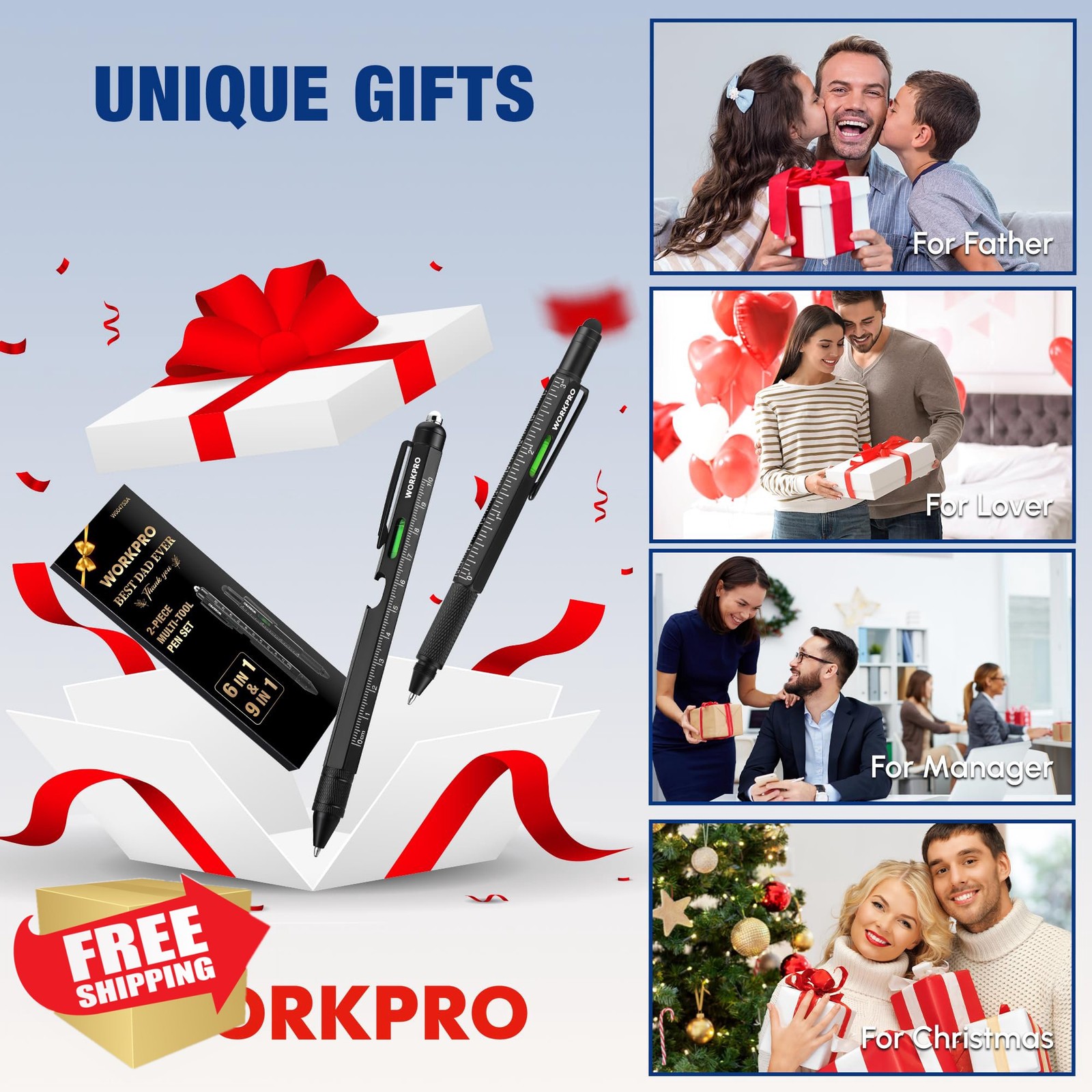WORKPRO 9 Function Multi-tool Pen Set Gadget Gift