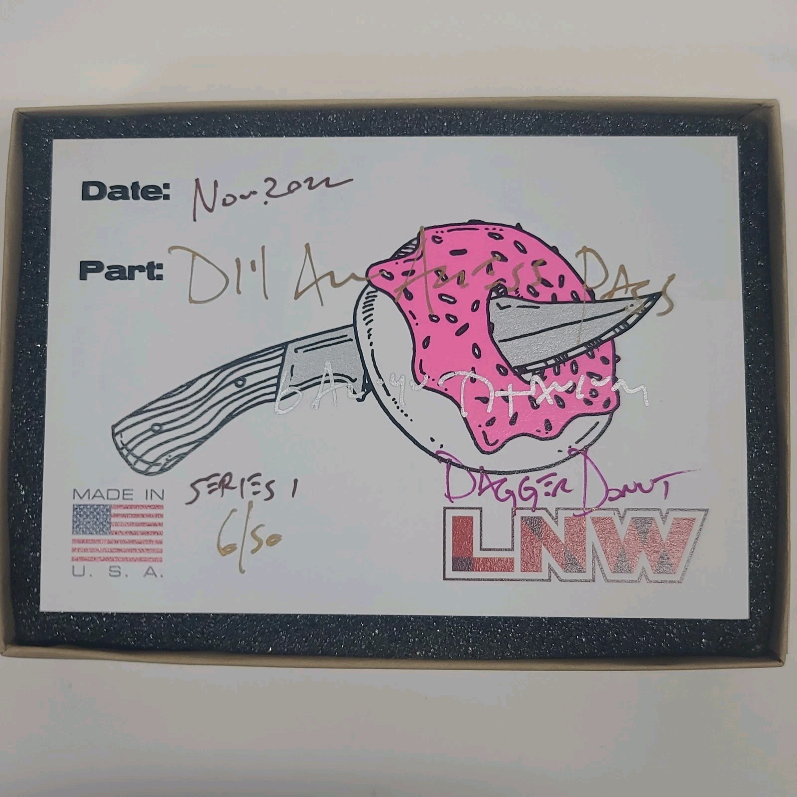Lynch Northwest Prybar Donut Dagger D1.1 S1 6/50 Mint Condition