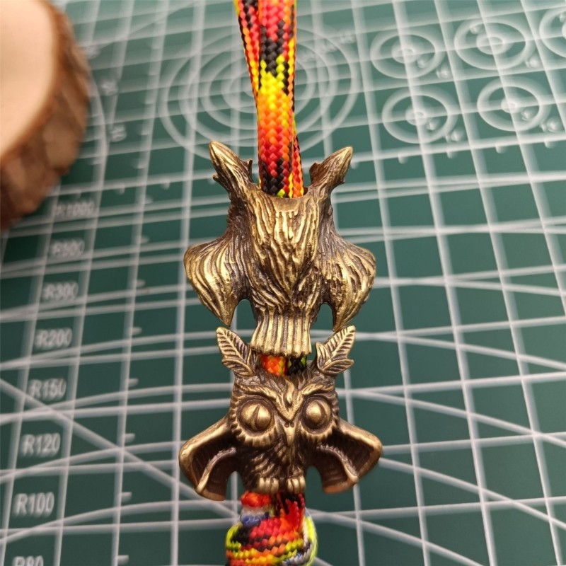 Light Weight Owl Shape Lanyard Beads Fashion Brass Parachute Cord Beads Enduring