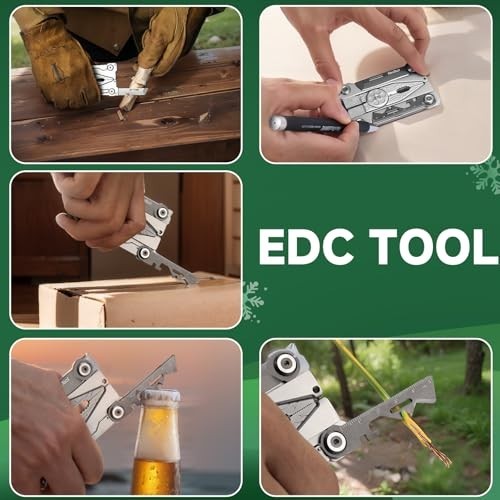 20-in-1 Stainless Steel Folding Credit Card Multitool Wallet – Compact EDC Tool,