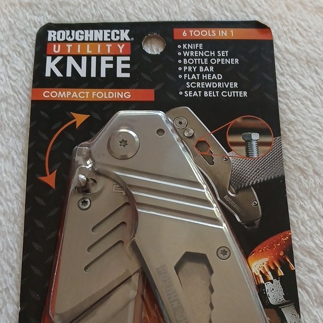 Roughneck Knife 6-Tool Multi-Tool Silver Replaceable Razor Heavy Duty Steel