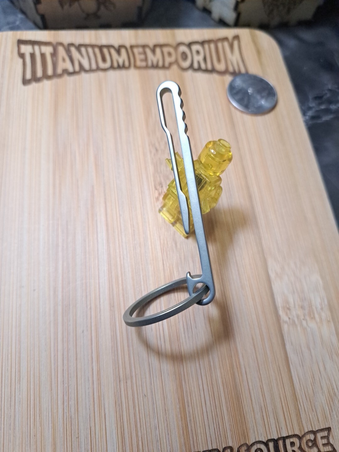 Titanium Belt Clip Keychain With Built-in Bottle Opener
