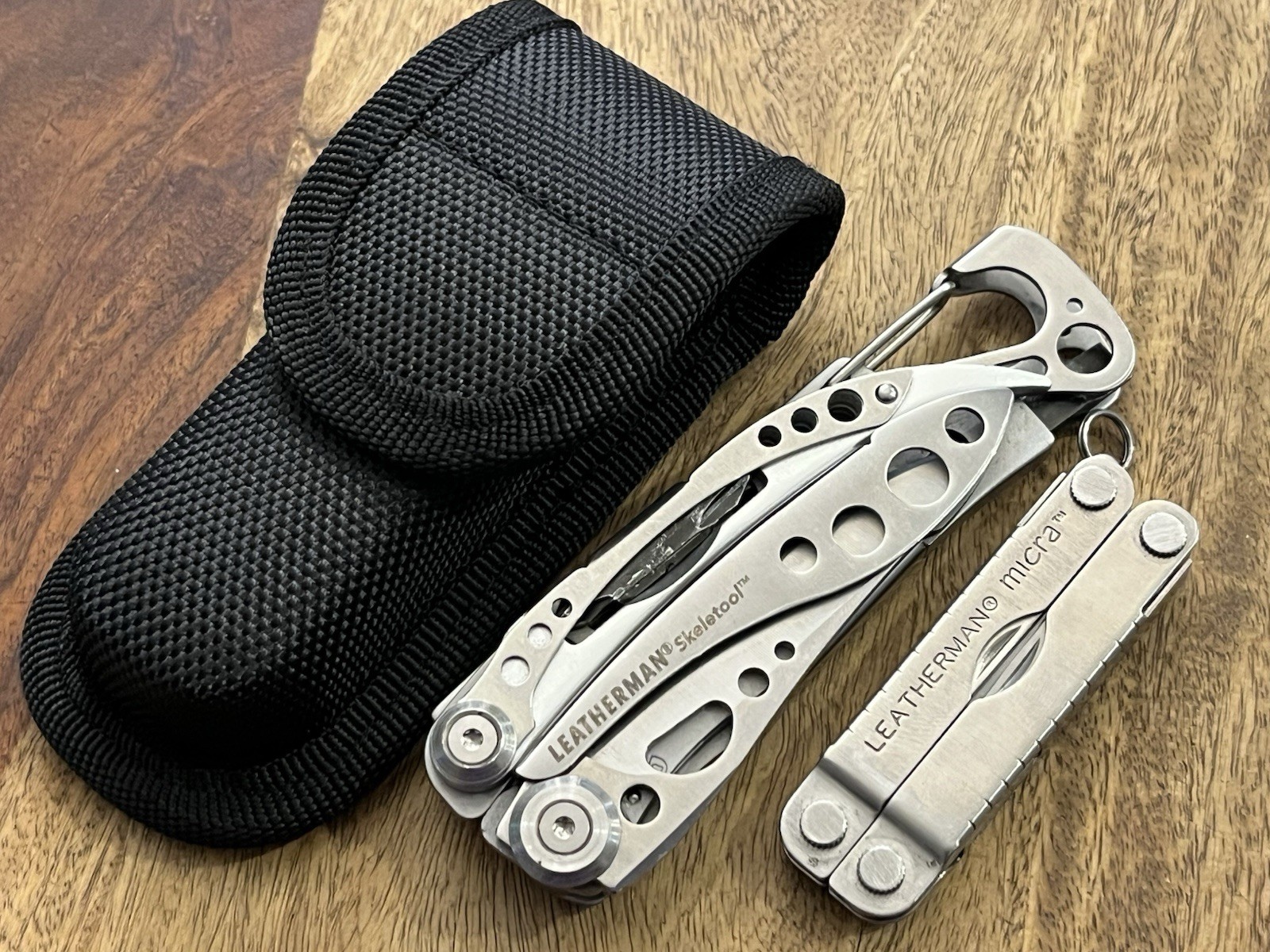 Leatherman Skeletool & MICRA MultiTools SUPER NICE! w/New Sheath
