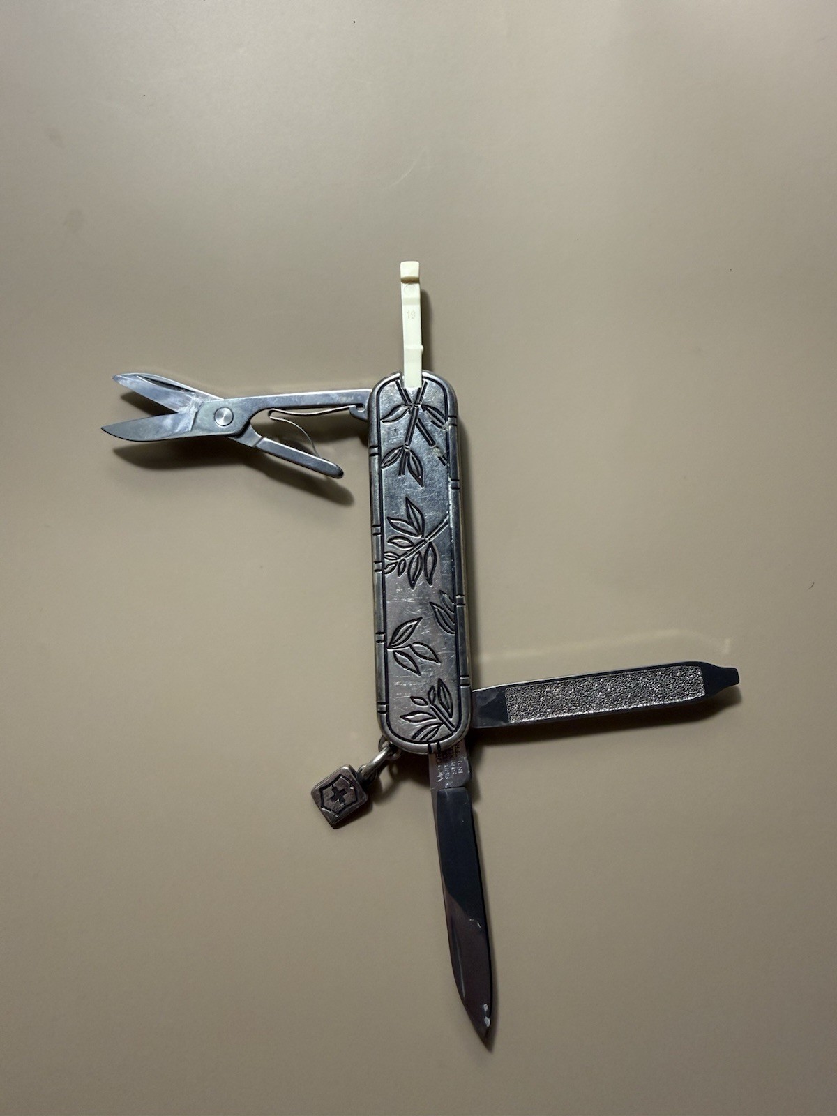 Tiffany and Co. Silver Swiss Army Knife in Bamboo Pattern