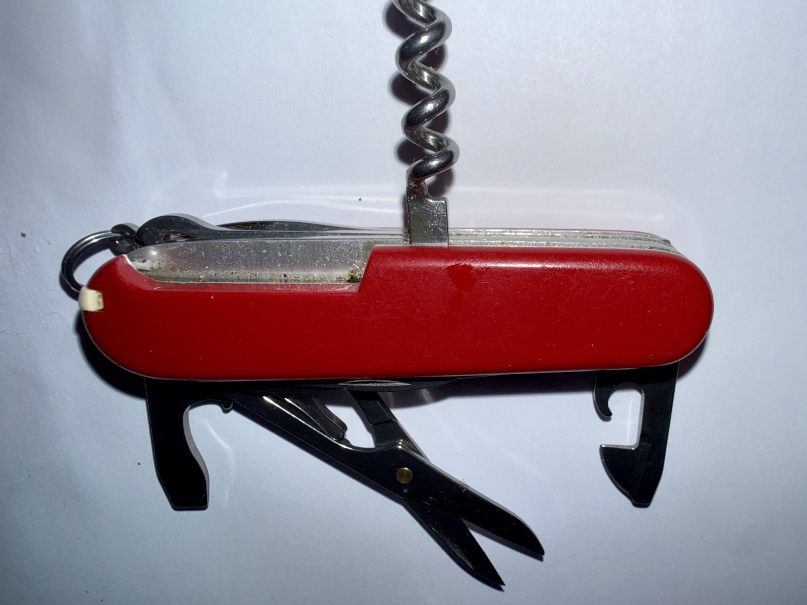 Victorinox Swiss Army Red Multi-Tool Plain Edge w/ Keyring, Scissors & Corkscrew