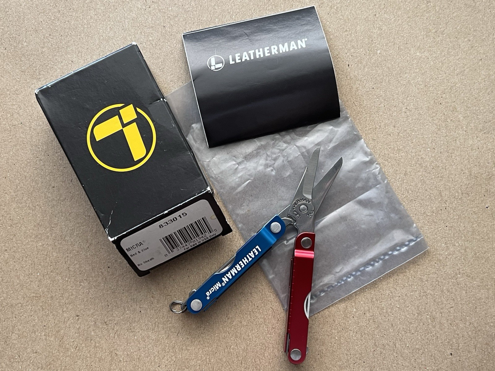 LEATHERMAN Micra – Red & Blue, Mint in Box, Rare.