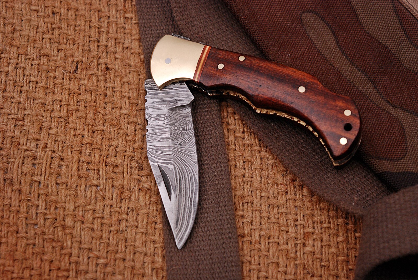 Damascus knives HANDMADE FOLDING BLADE POCKET KNIFE GRIP HANDLE LOCKBACK X420