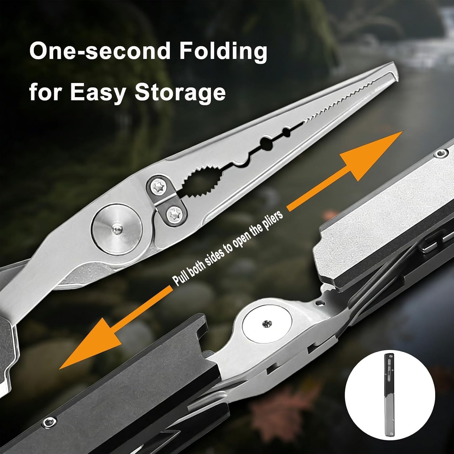 12-in-1 Fishing Multitool Pliers – Foldable & Lightweight Design