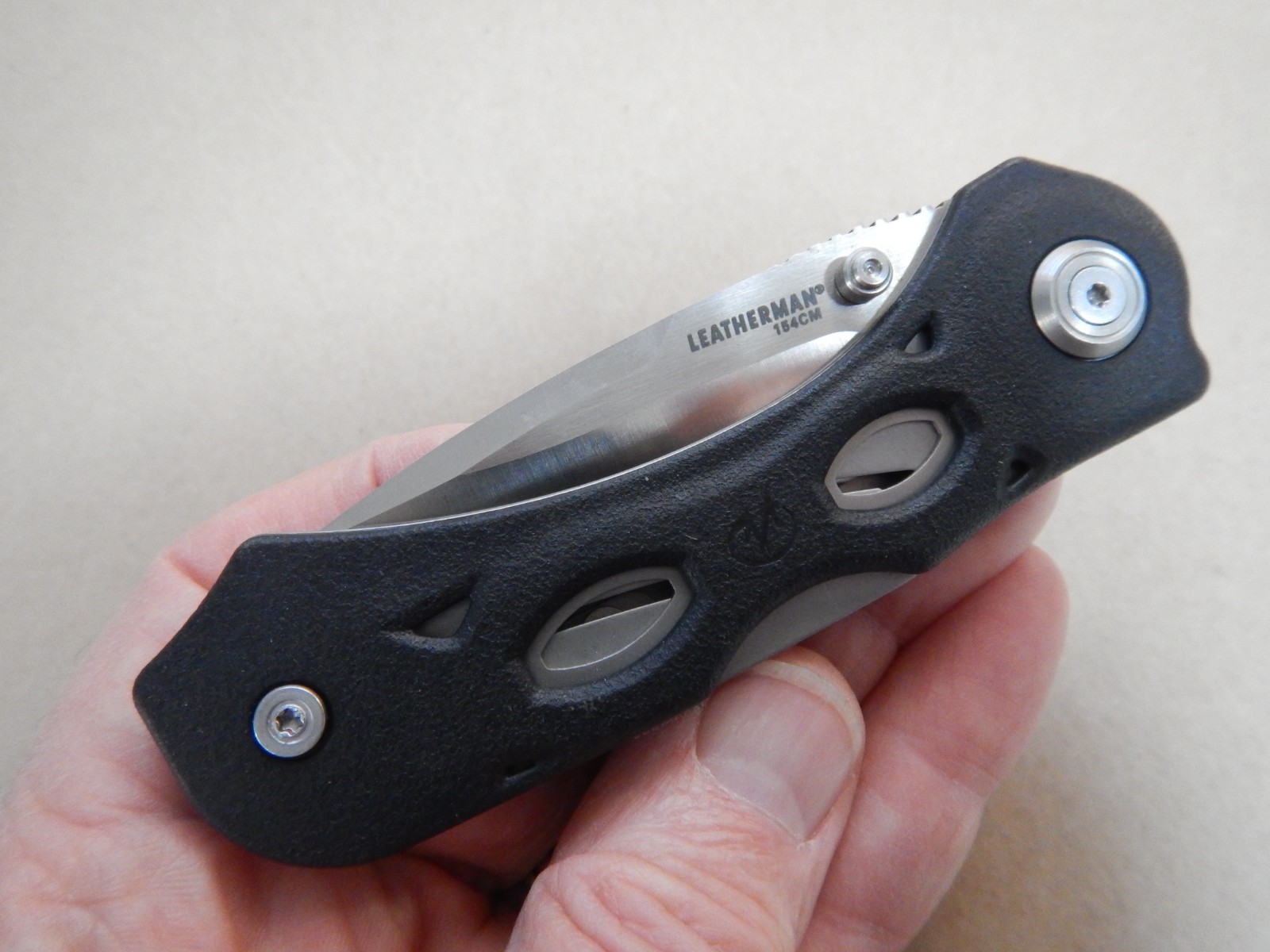 Rare! Leatherman K500X Knife-Multitool 154CM Folder Lockback Knife w/Carabiner