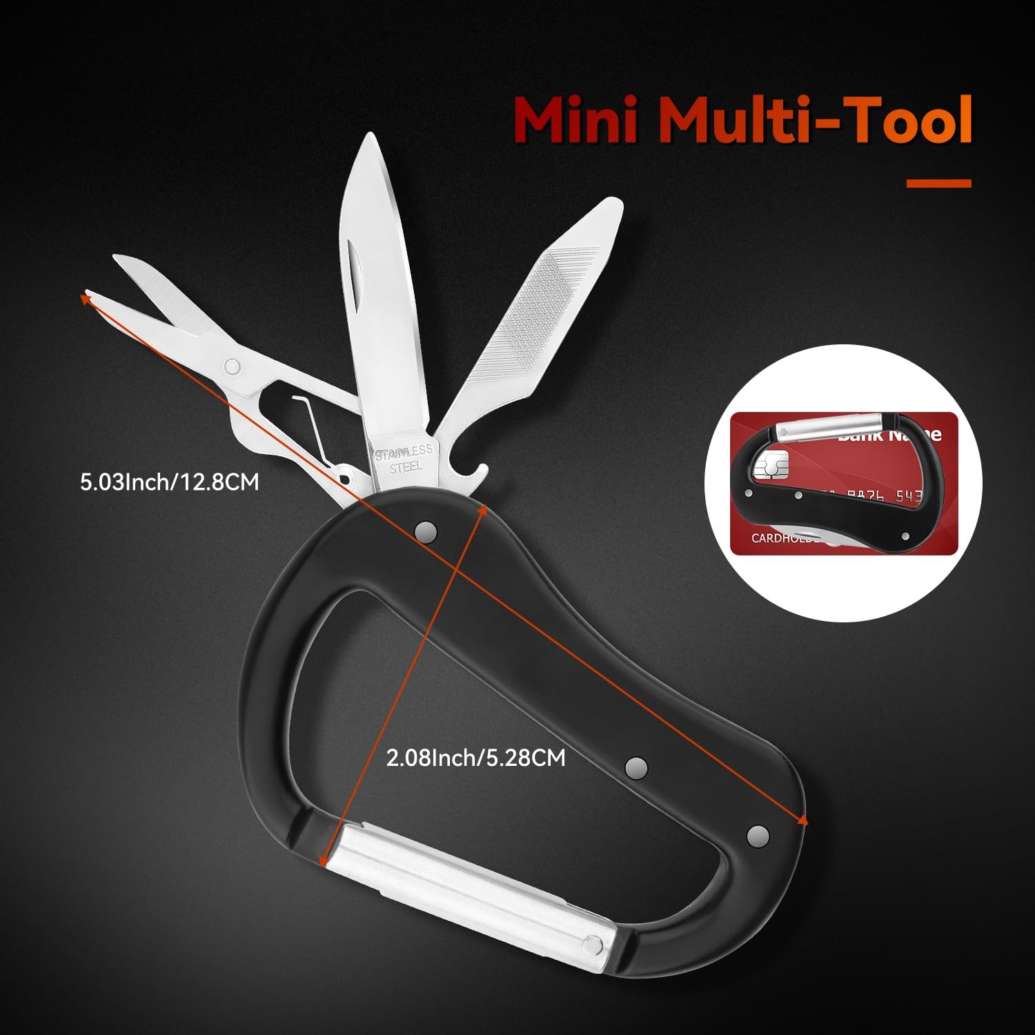 KINGSUSLAY Multitool Carabiner with Pocket Knife, Stocking Stuffers Gifts for…