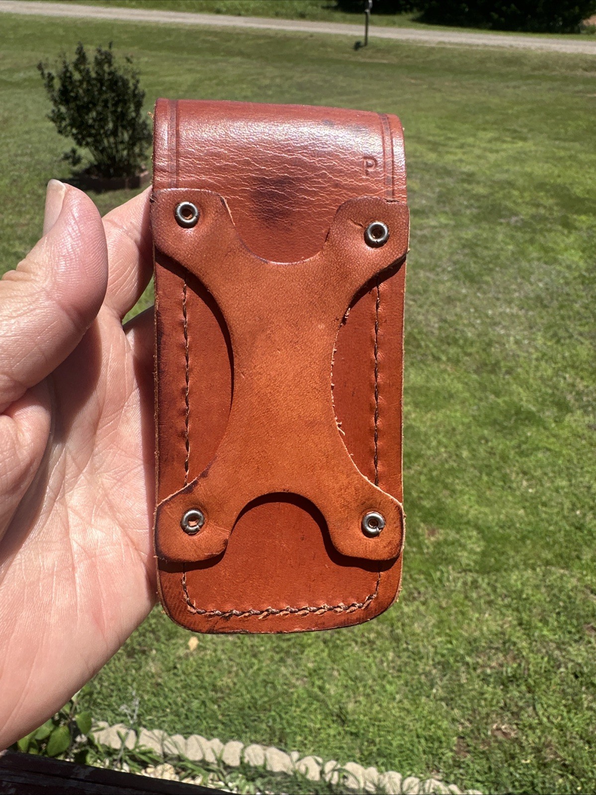 Vintage Schrade Brown Leather Belt Sheath Pouch w/ Snap Closure for Tool Carry