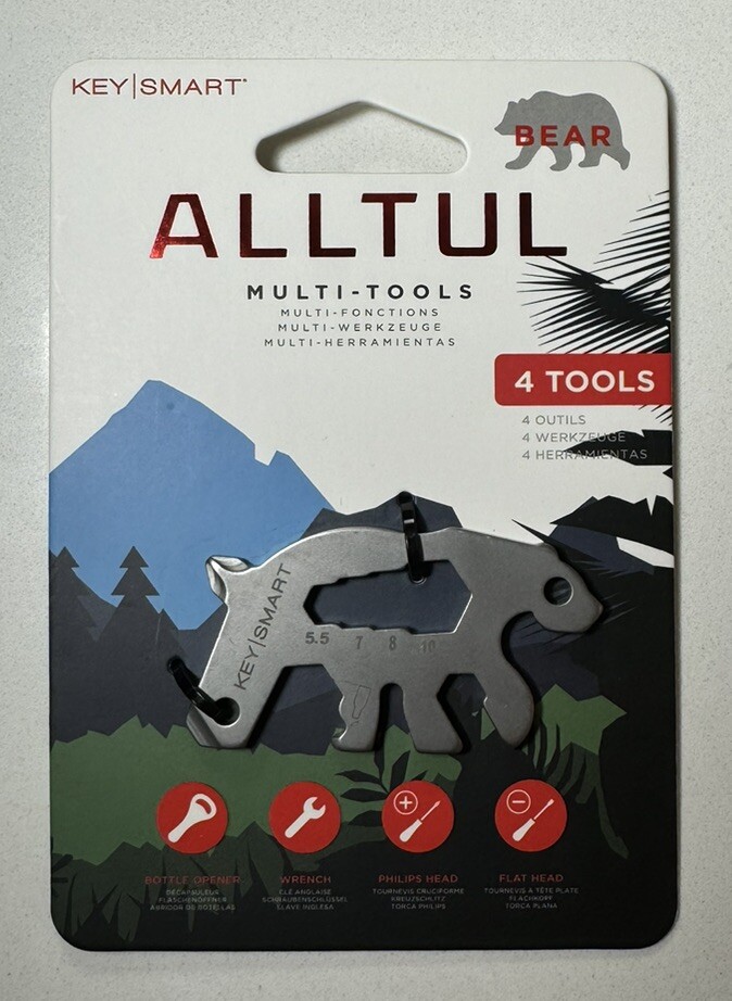 Keysmart Alltul Animal Series Stainless Steel Multi-Tool Bear 4 Tools In One