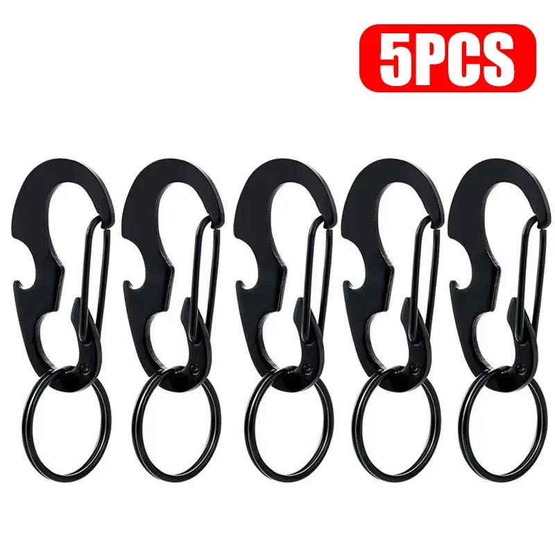 1/5PCS Multipurpose Key Ring Outdoor Camping Bottle Opener Carabiner Multi Pocke