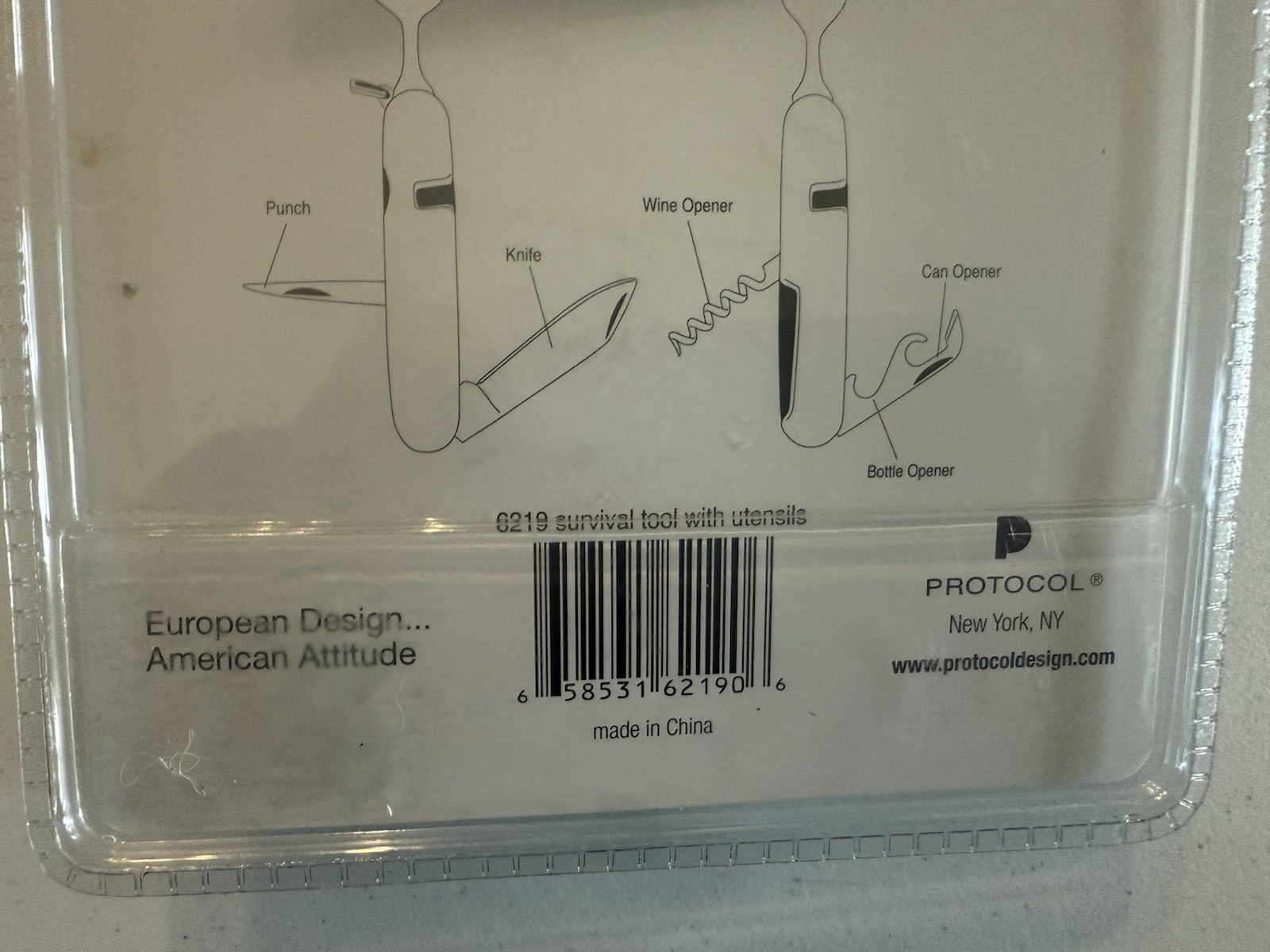 Protocol Survival Multi Tool with Utensils That Separate for Use, New Package