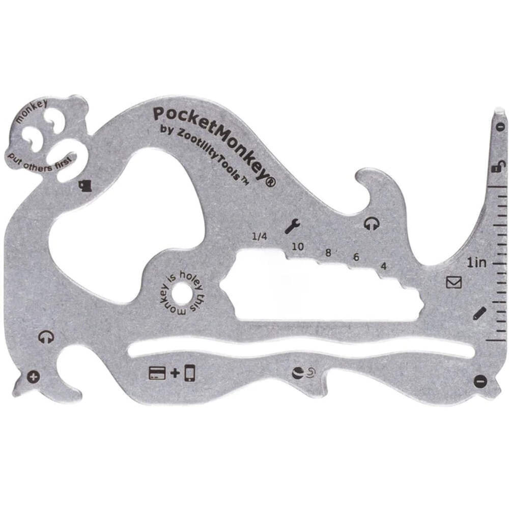 Zootility PocketMonkey X Wallet Size Multi Tool – Silver