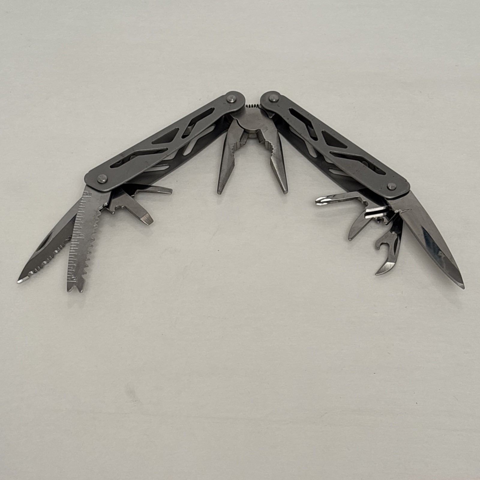 Ozark Trail 12-in-1 Multi Tool Folding Pliers with Sheath Silver Survival Camp