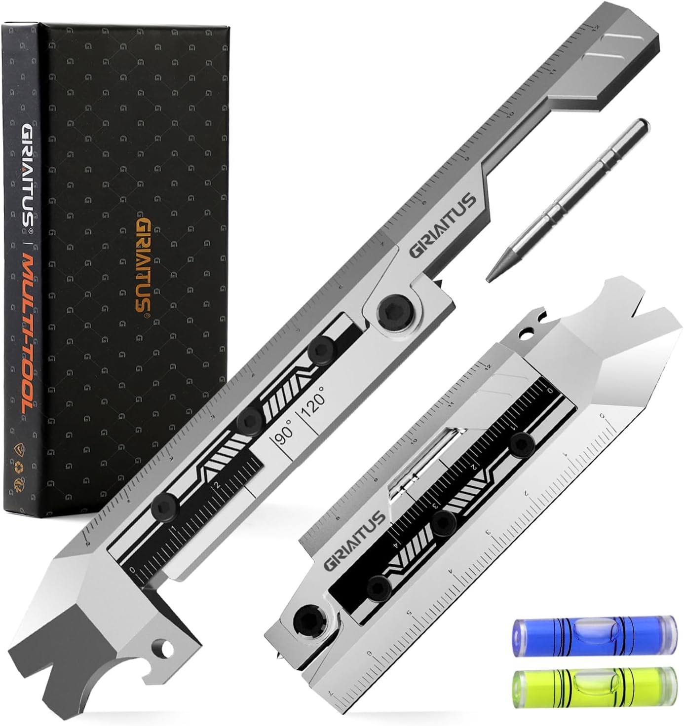 GIRIAITUS EDC pry bar with folding ruler, 11-in-1 bottle opener and nail puller