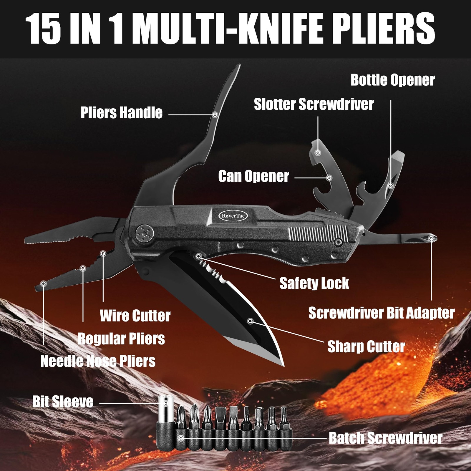 Multitool Knife Set as Gift for Dad, 15in1 Multitool Knife, Ballpoint Pen…