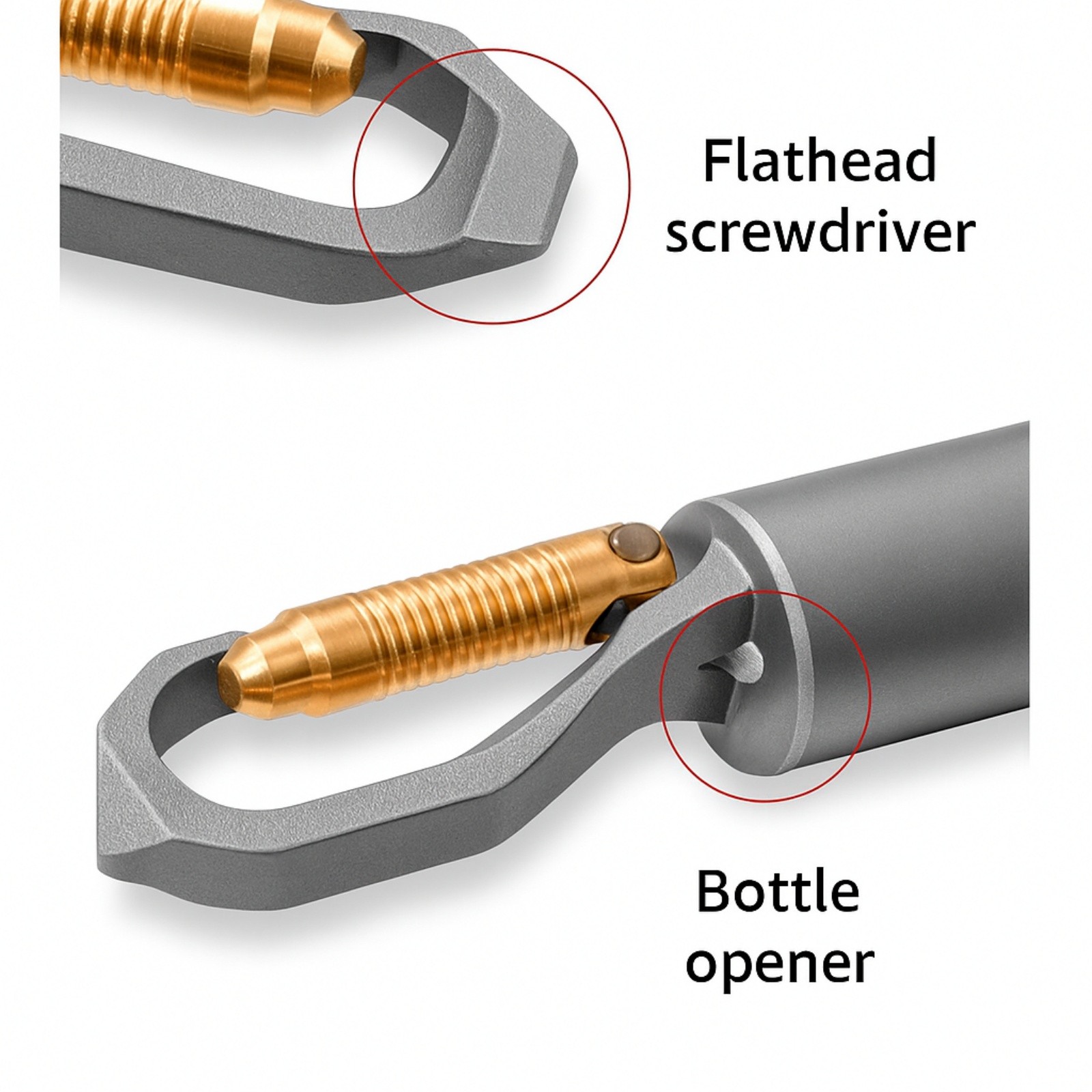 Titanium Alloy Mini Pill Case Bottle Opener with Carabiner Clip Waterproof