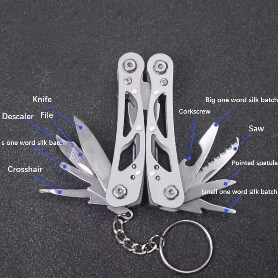 14-in-1 MINI Multitool Pliers Rugged , Practical Portable Pocket Camping Tools