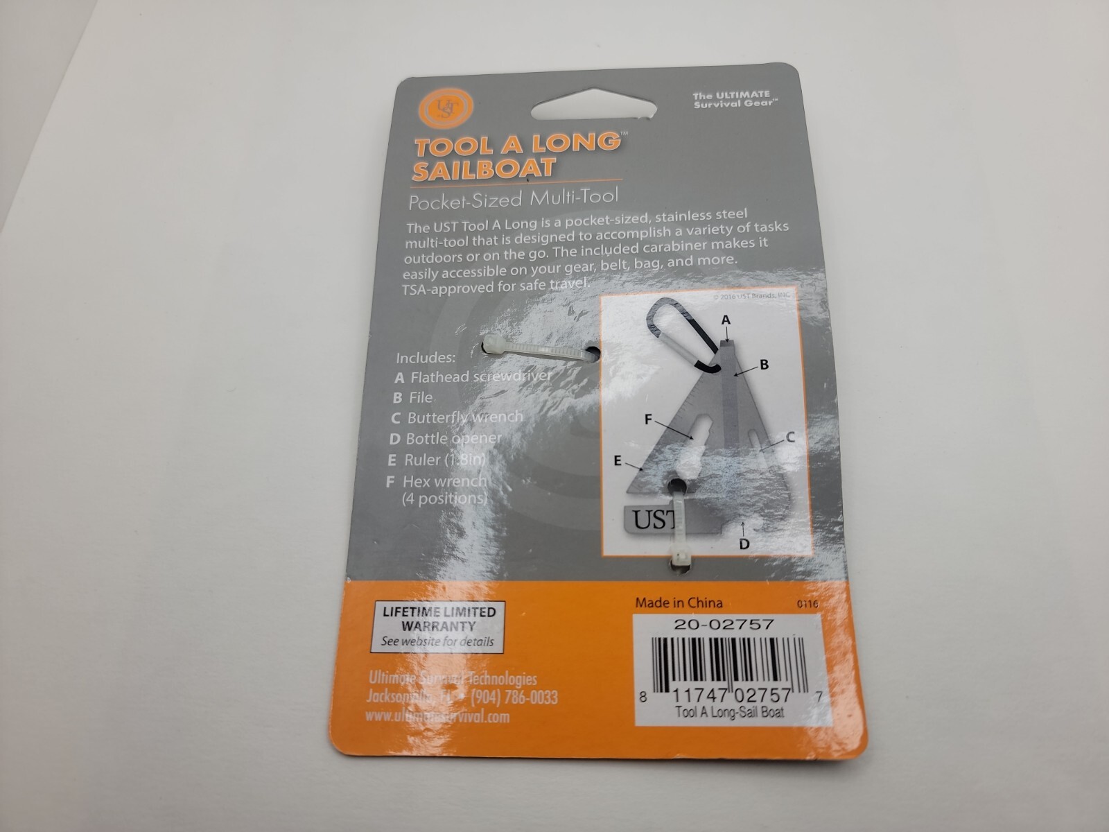 UST Tool-A-Long Sailboat Screwdriver File Hex Ruler 02757