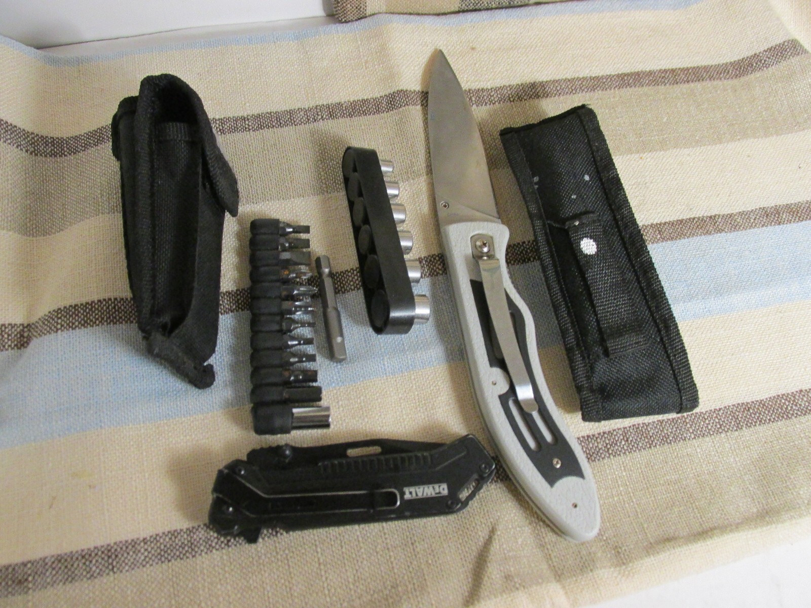 Knives ,Frost, Dewalt Knife, Schrade tough Mutitool bits / tips & small Sockets