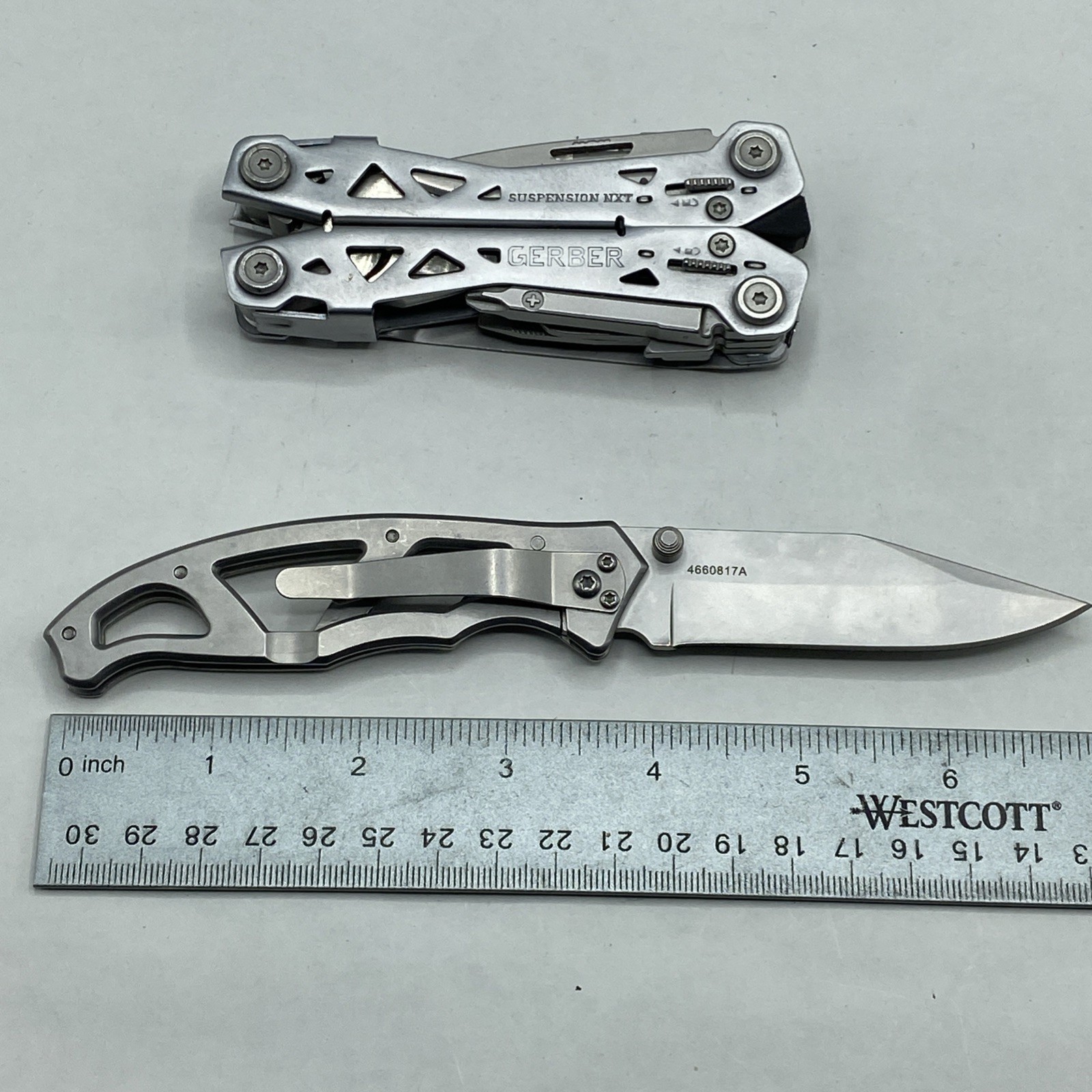 Gerber Suspension NXT & Paraframe I Knife Logo Combo – Silver