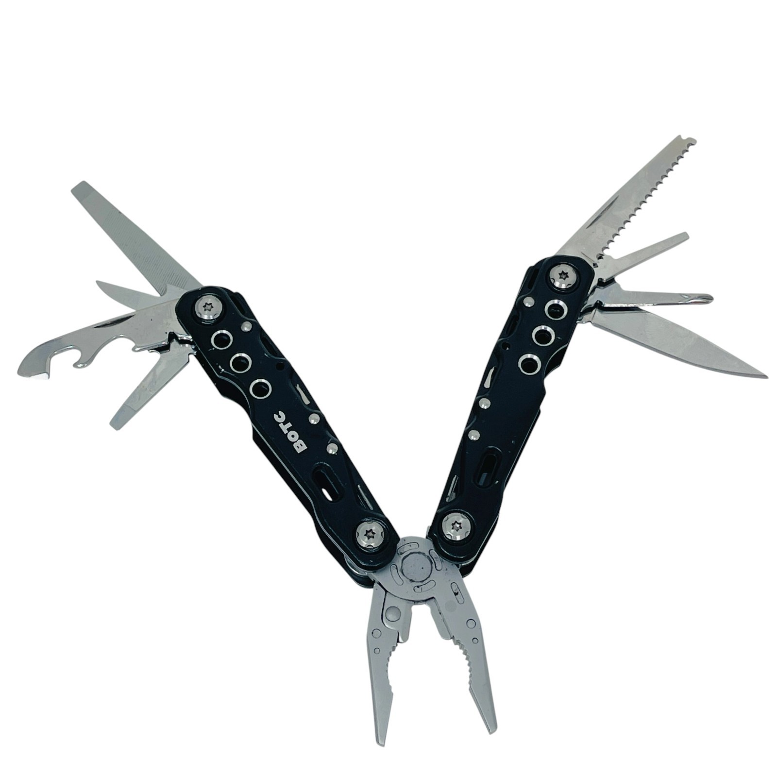 Fangfo & BOTC Unbranded Multi-Tool Tactical Skeleton Pliers Set Black EDC, 3 Pcs