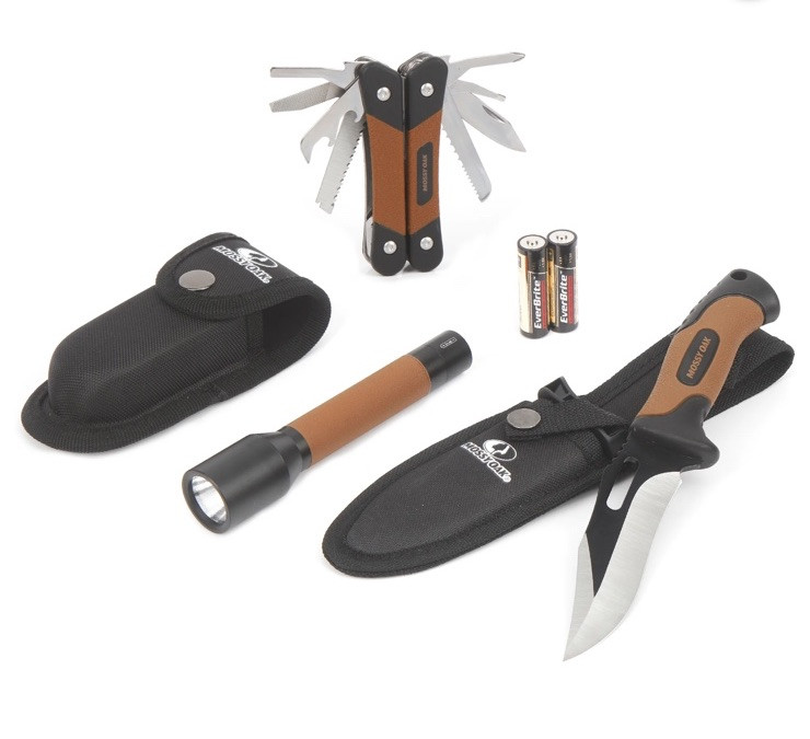 Mossy Oak 3 Pack Everyday Carry 9.25 Knife Multi-Use Tool Flashlight Sheaths NIB