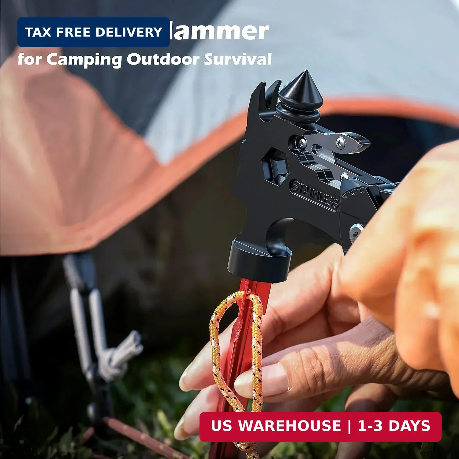 Rush Deer Camping Essentials Multitool,16 in 1 Multi Tool Survival Gear with Ham