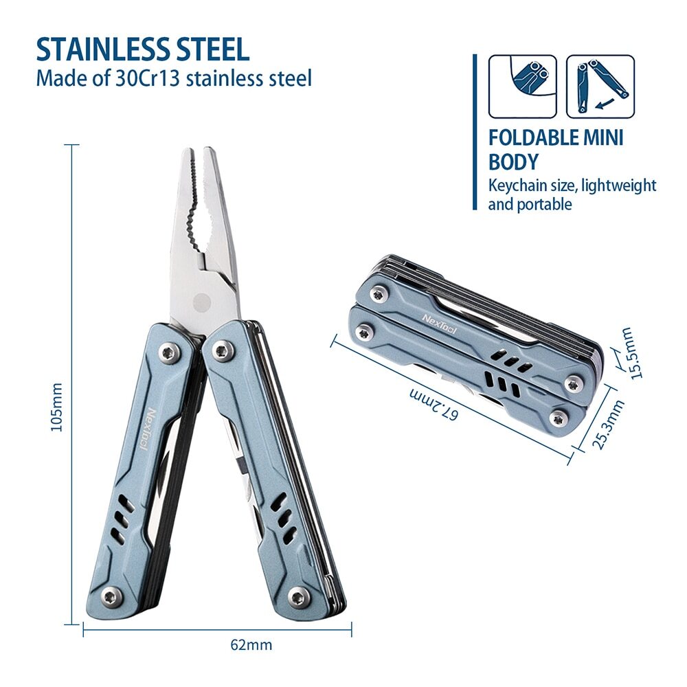 Mini Sailor 11-In-1 Multi-Function Tools 6.7cm Pocket Multitool Pliers
