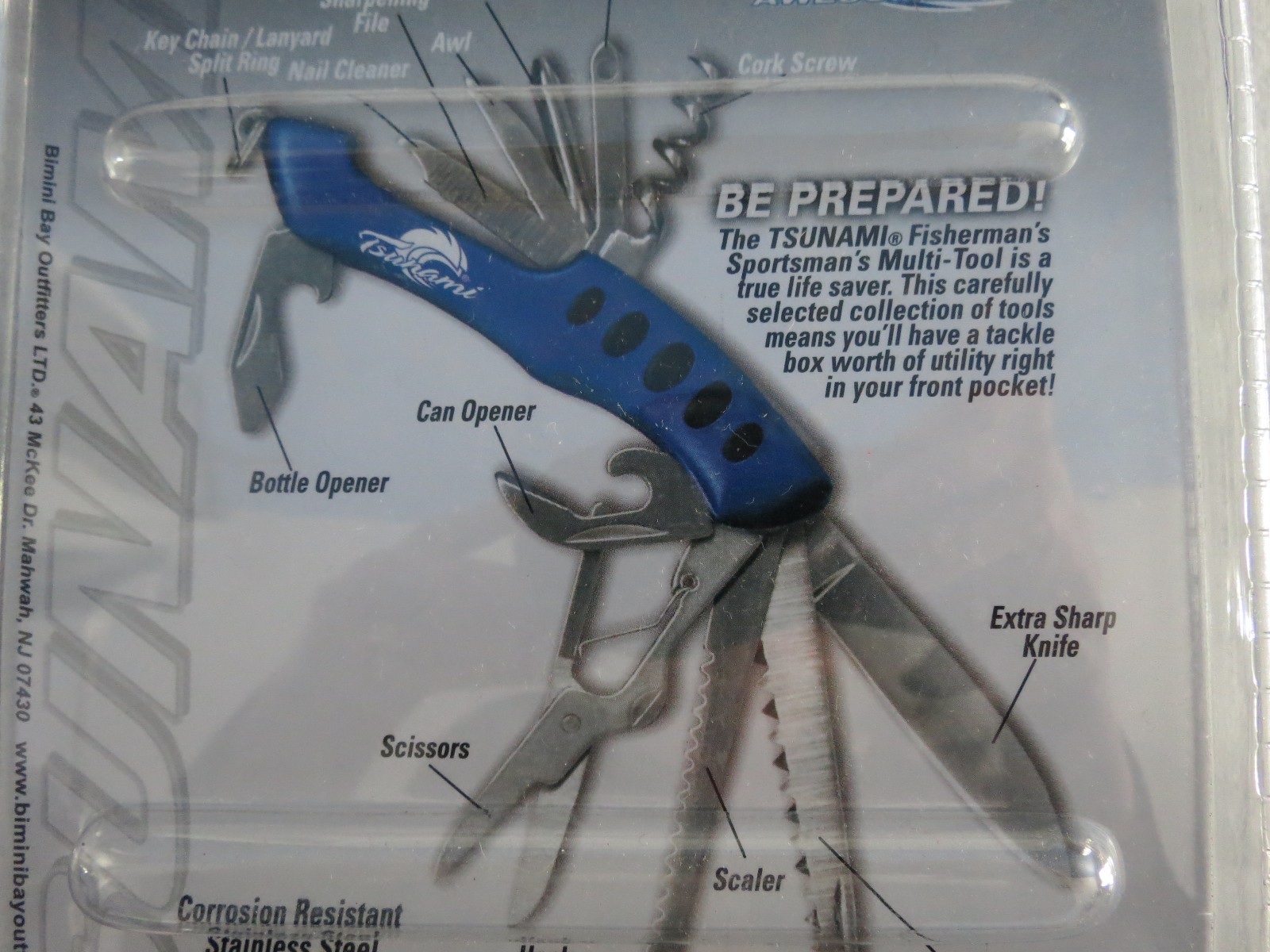 TSUNAMI ANGLER’S POCKET UTILITY-TOOL -11 TOOLS -CORROSION RESISTANT SS #TSFUT11