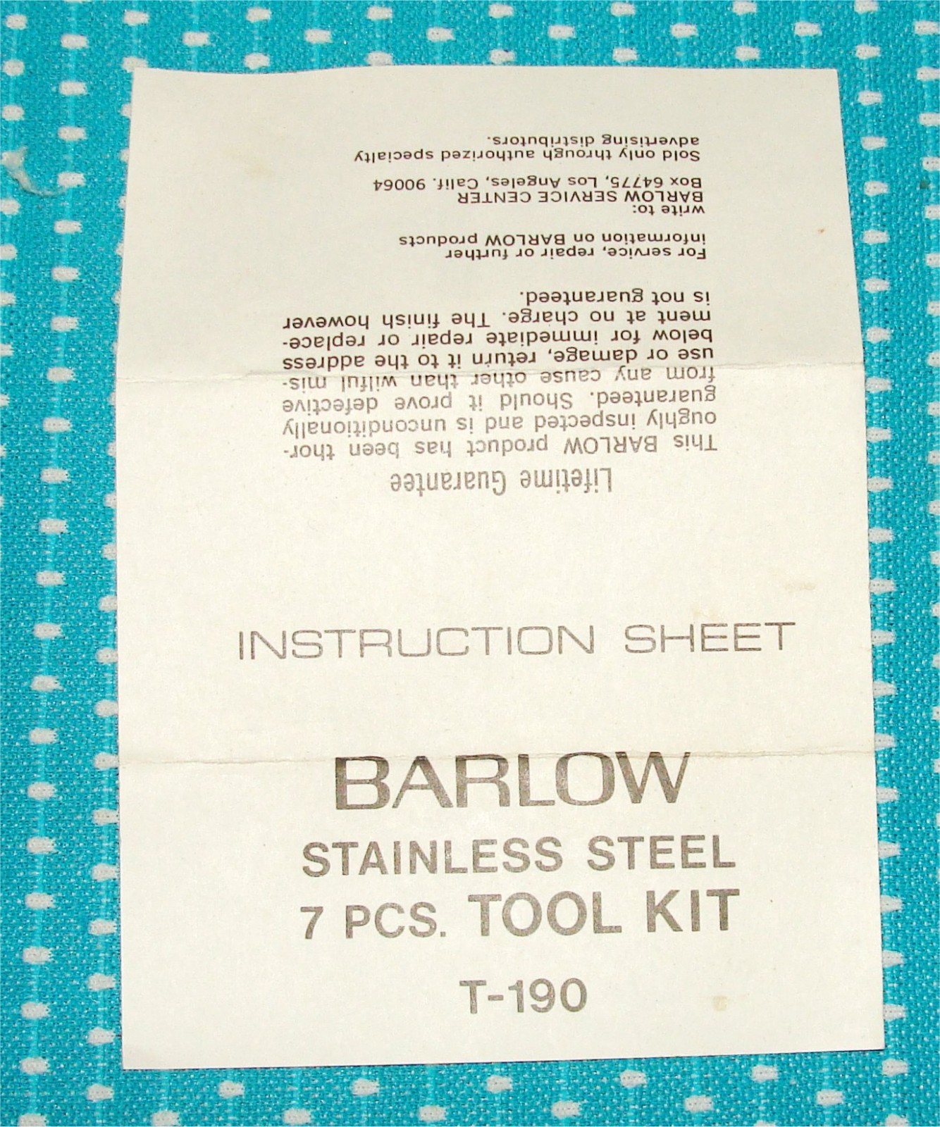 Vtg Barlow Japan Stainless Steel Multi Tool Set Kit 7 Piece Case T-190 Knife Saw