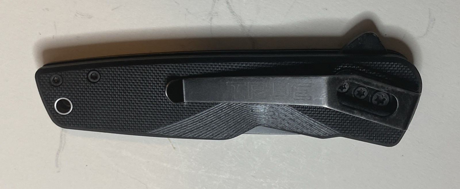 TRUE Fast Flip Folding Knife with Black Stainless Steel Blade & Textured Handle