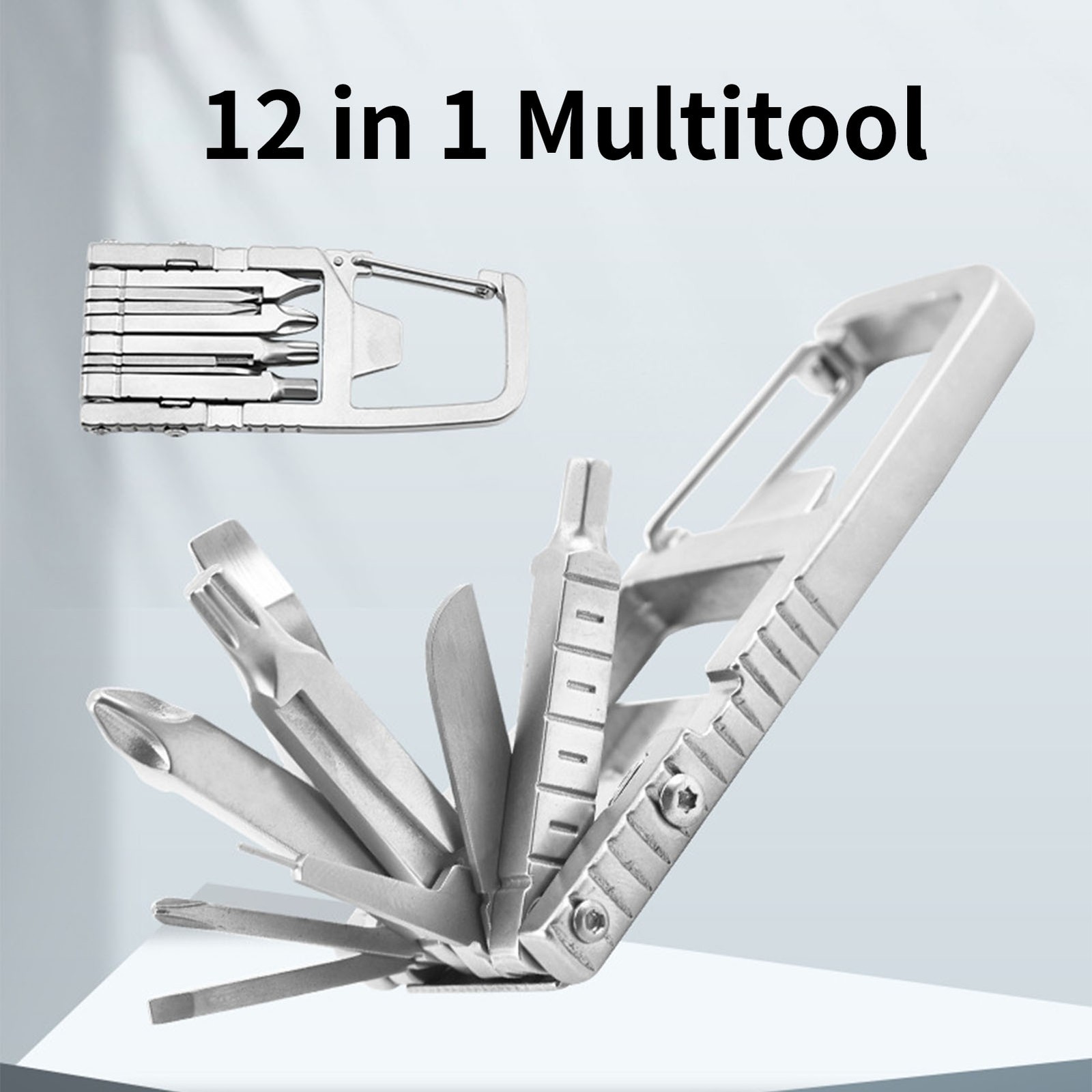 12-in-1 Stainless Steel Folding Multitool, Screwdriver & Opener