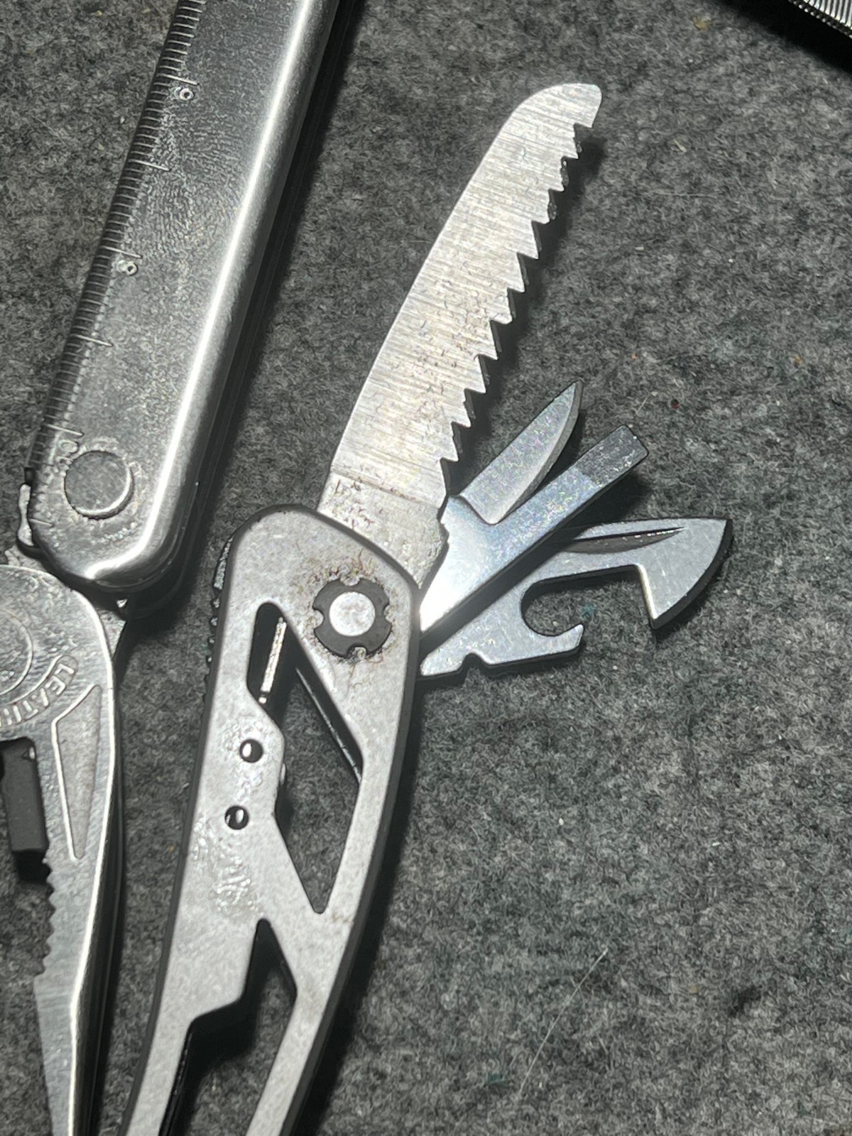 Lot of Two Multi Tool Pliers Stanley, Leatherman with Cases