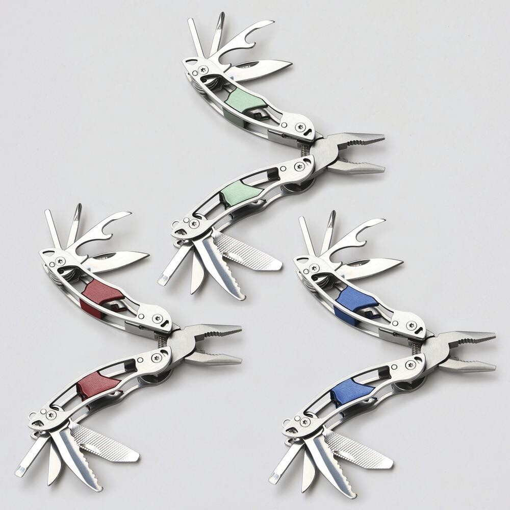 Compact 13 In 1 Micro Multi-tool Stainless Steel Extremely Useful w/Pouch-Blue