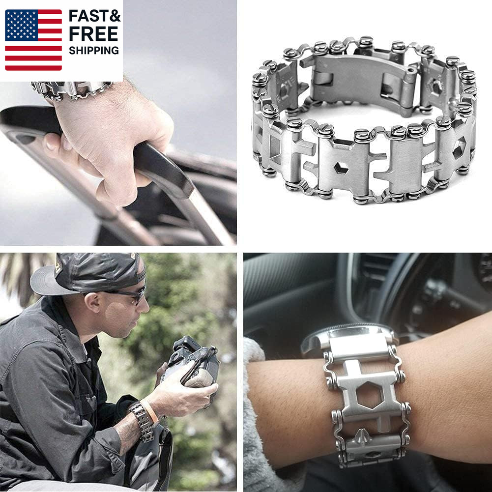 Multitool Bracelet 29 in 1, 22Cm Stainless Steel, Outdoor Travel Men Watch Strap