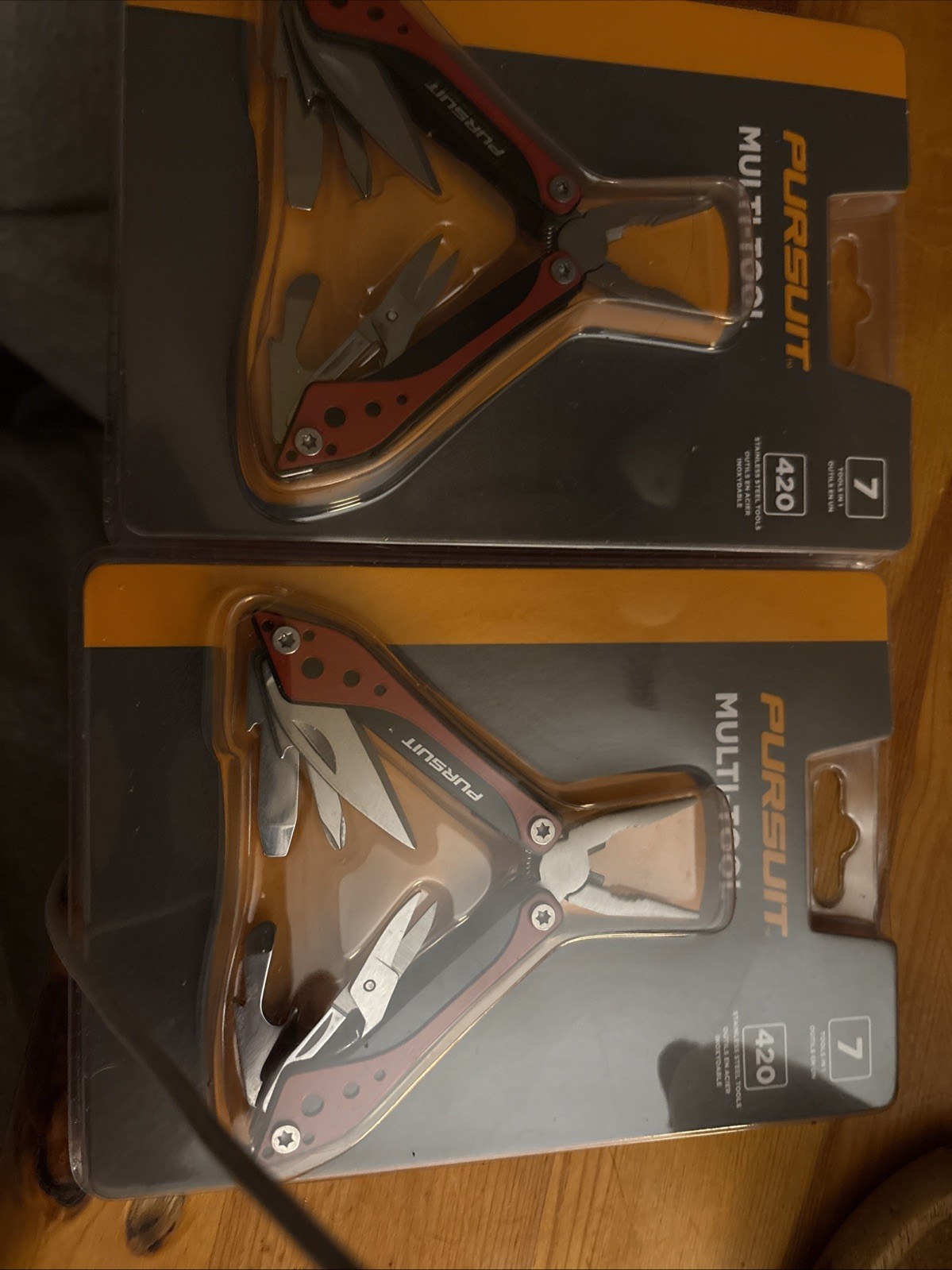 Set Of 2 PURSUIT Multi-tool RED 7-in-1 Stainless Steel Tools New Sealed