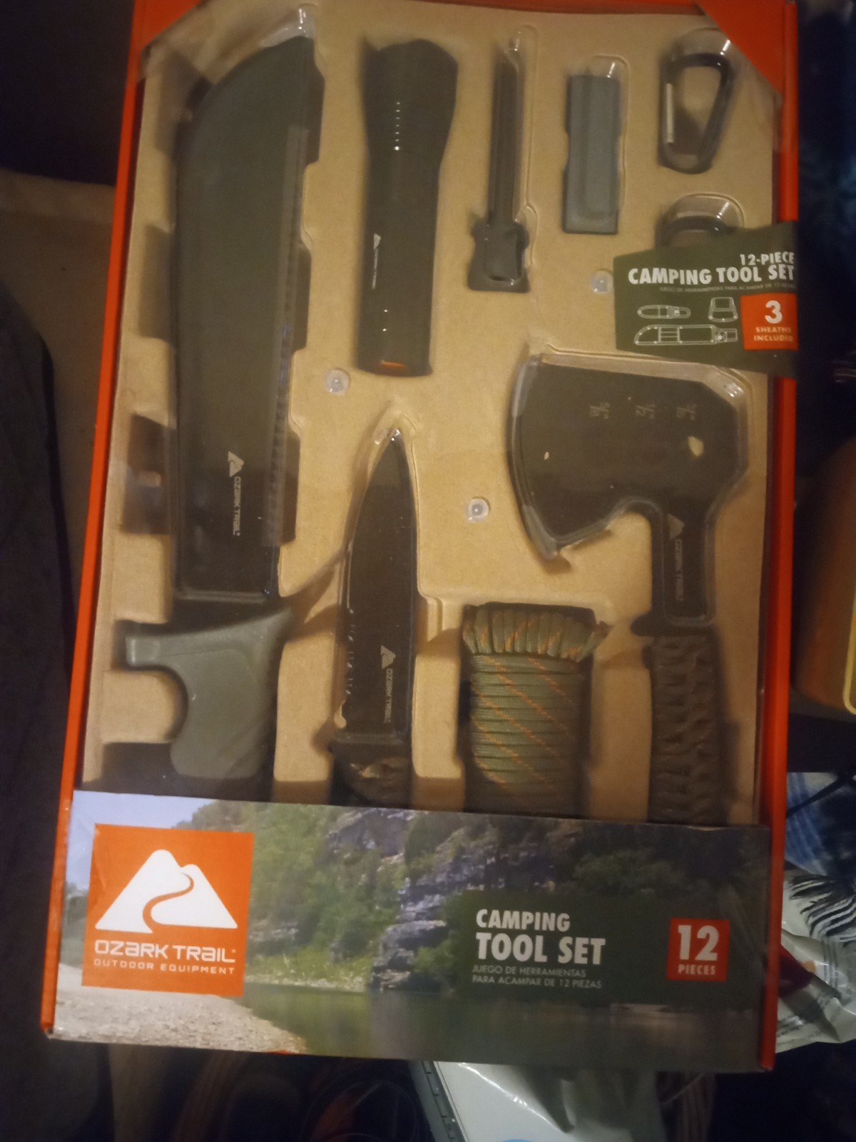 ​Ozark Trail Camping Kit 12-Piece Machete Axe Knife Flashlight – NEW
