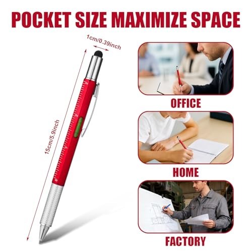 36 Pcs 6-in-1 Multitool Pen Set with Ruler, Level, Screwdrivers & Stylus – Gift