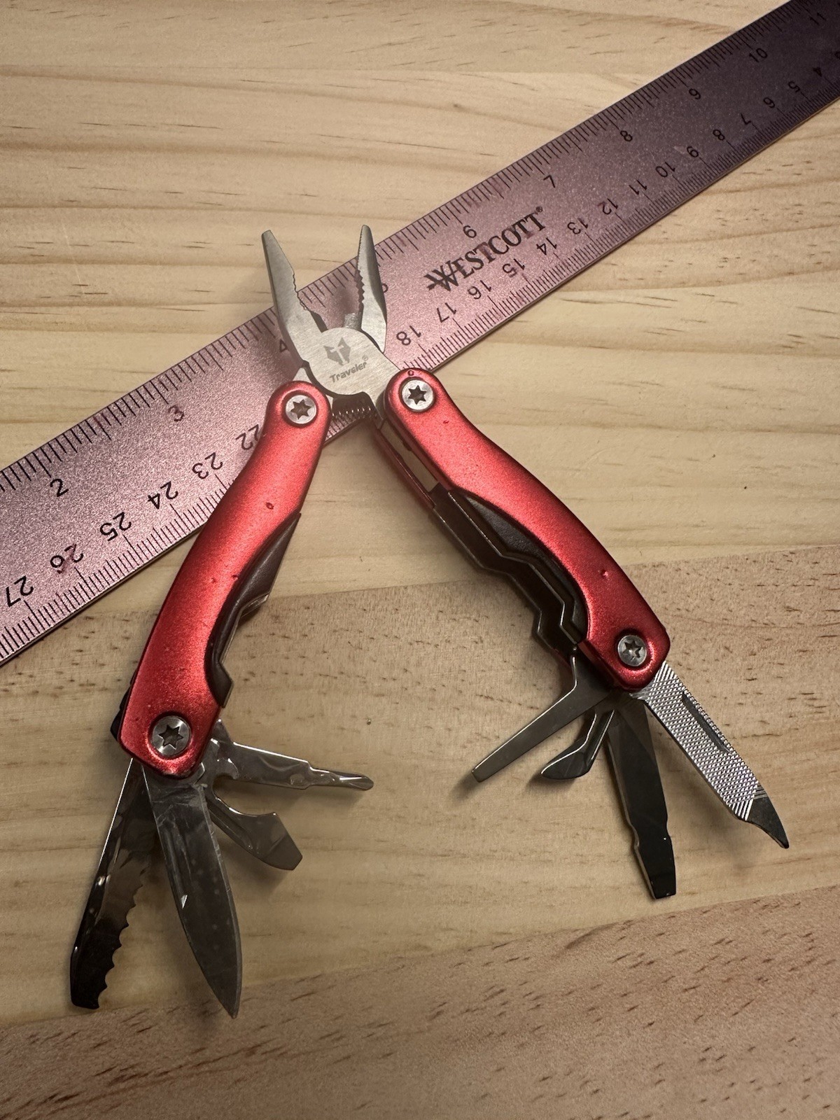 Traveler Stainless Steel 9 In 1 Multitool Plier Survival Camping 3” Closed Tool