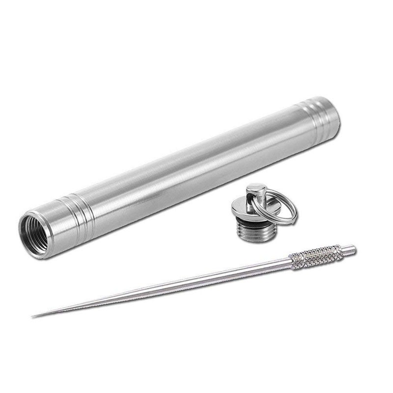 EDC Outdoor Titanium TC4 Waterproof Box Container Keychain Pendant Survival Tool