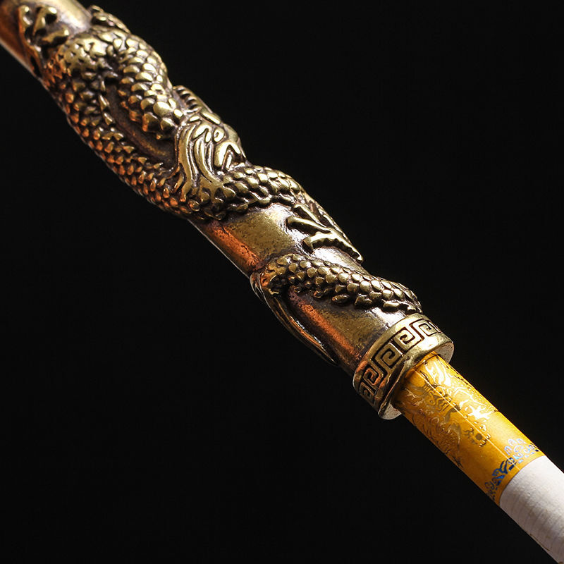 Pure Copper Cigarette Holder Engraved Dragon Copper Cigarette Holder Retro