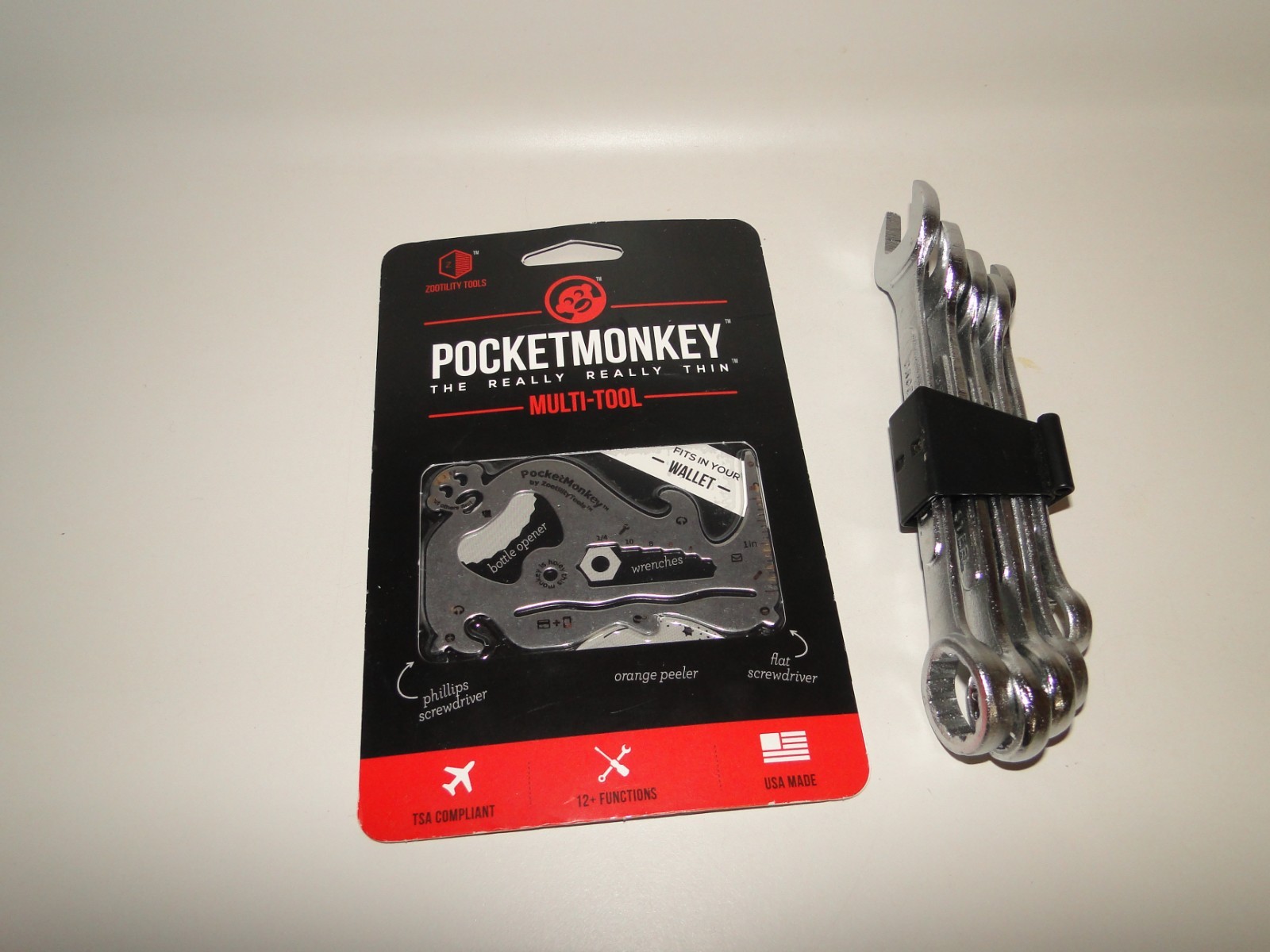 Zootility Pocket Monkey Basic Multi Tool 3.25″ x 2″ Stainless & 5 End Wrenches
