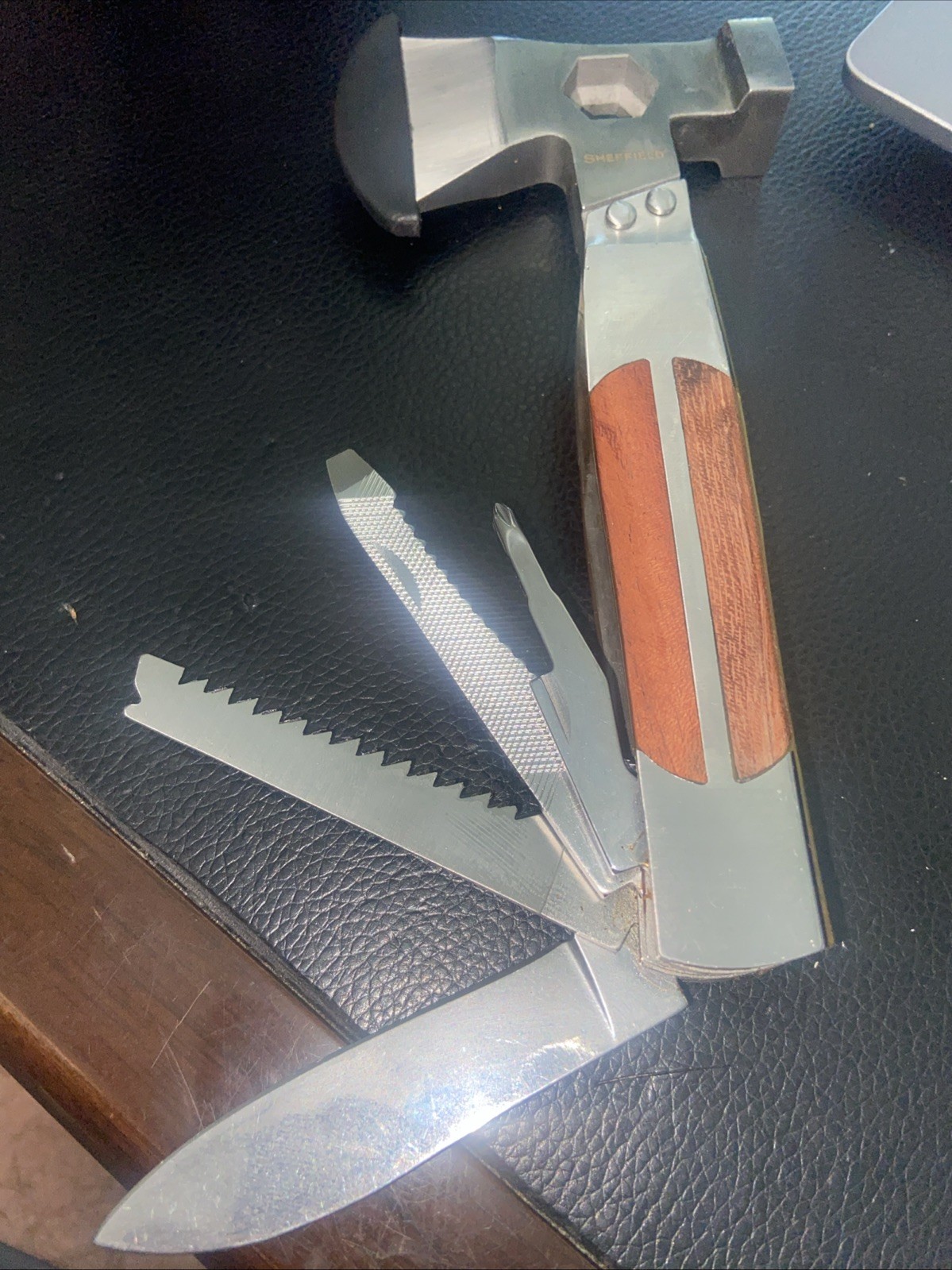Sheffield Multi Tool Camp 12-In-1 Axe Hammer Screwdriver Blade Scaler Open Box