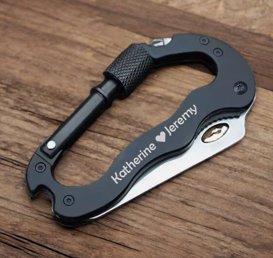 Engraved Carabiner- 5 in 1 Multi-functional Knife Carabiner – Firefighter Gift