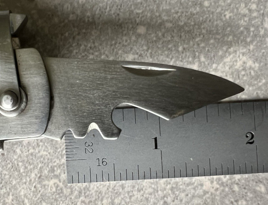 Vintage Unique Multitool W/case (Spring, Assist Pliers , Blade, Opener, Saw, &